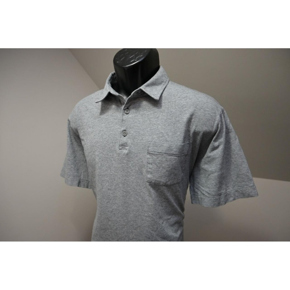 Patagonia Organic Cotton Polo Shirt Gray Short Sleeve‎ Mens Size Large